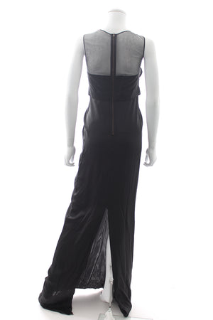 Stella McCartney Mesh-Panelled Silk Draped Gown