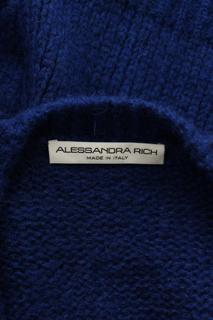 Alessandra Rich Butterfly-Embroidered Alpaca and Wool-Blend Cardigan