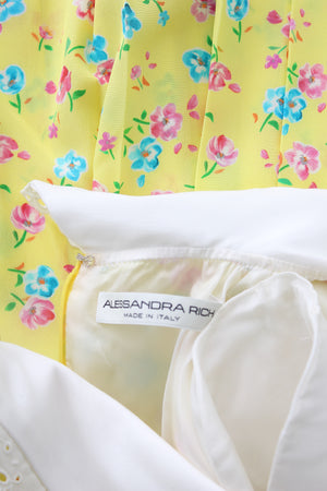 Alessandra Rich Floral Printed Silk Mini Dress