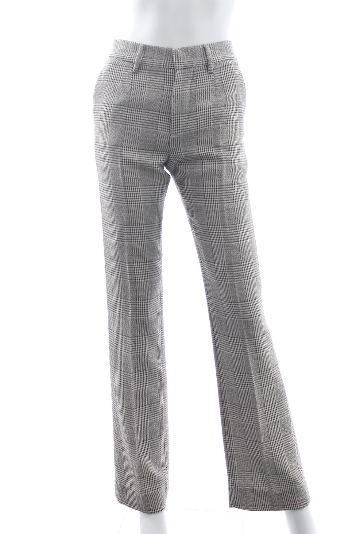 Alessandra Rich Prince of Wales Checked Wool Trousers