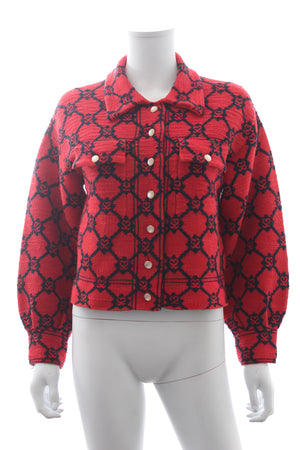 Sandro Sammy Monogram Cotton-Blend Jacquard Jacket