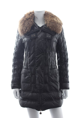 Moncler Safran Fur-Trimmed Down Coat