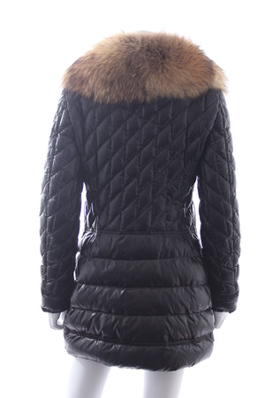 Moncler Safran Fur-Trimmed Down Coat