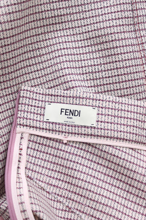 Fendi Micro Check Wool Midi Skirt