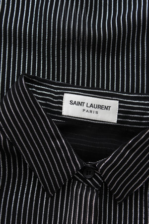Saint Laurent Metallic Pinstripe Silk-Blend Shirt