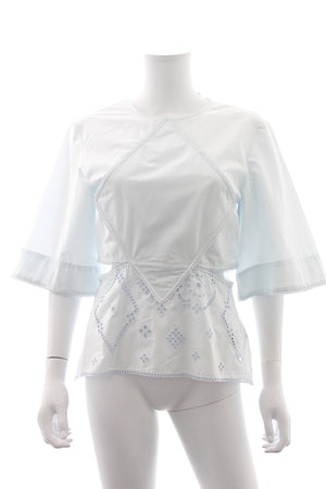 Ganni Broderie Anglaise Cotton Blouse
