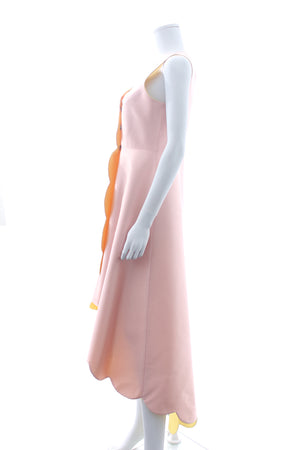 Huishan Zhang 'Banu' Reversible Scallop-Edged Wool and Silk-Blend Dress