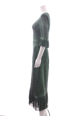 The Vampire's Wife 'Falconetti' Metallic Silk-Blend Midi Dress