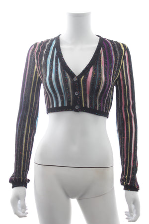 Missoni Sequin Embellished Striped Cropped Cardigan