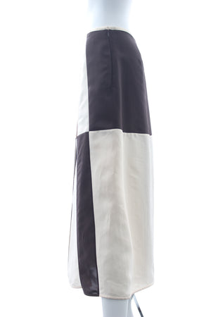 Jil Sander Colour Block Silk-Blend Midi Skirt