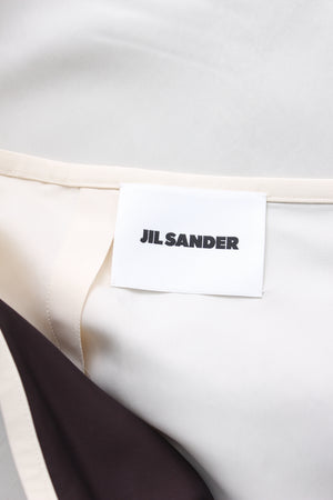 Jil Sander Colour Block Silk-Blend Midi Skirt
