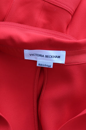 Victoria Beckham Shirt Collar Crepe Midi Dress