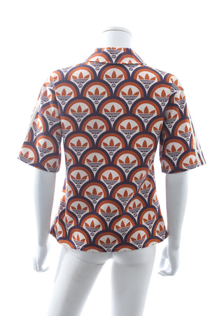 Gucci x Adidas Trefoil Printed Cotton Bowling Shirt