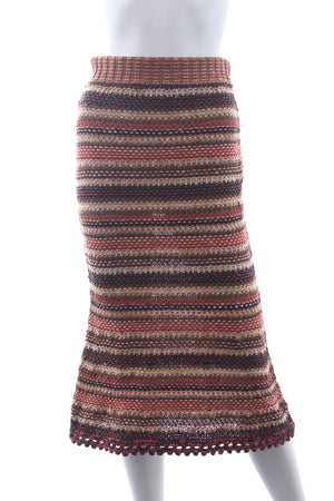 Chanel Striped Knitted Midi Skirt