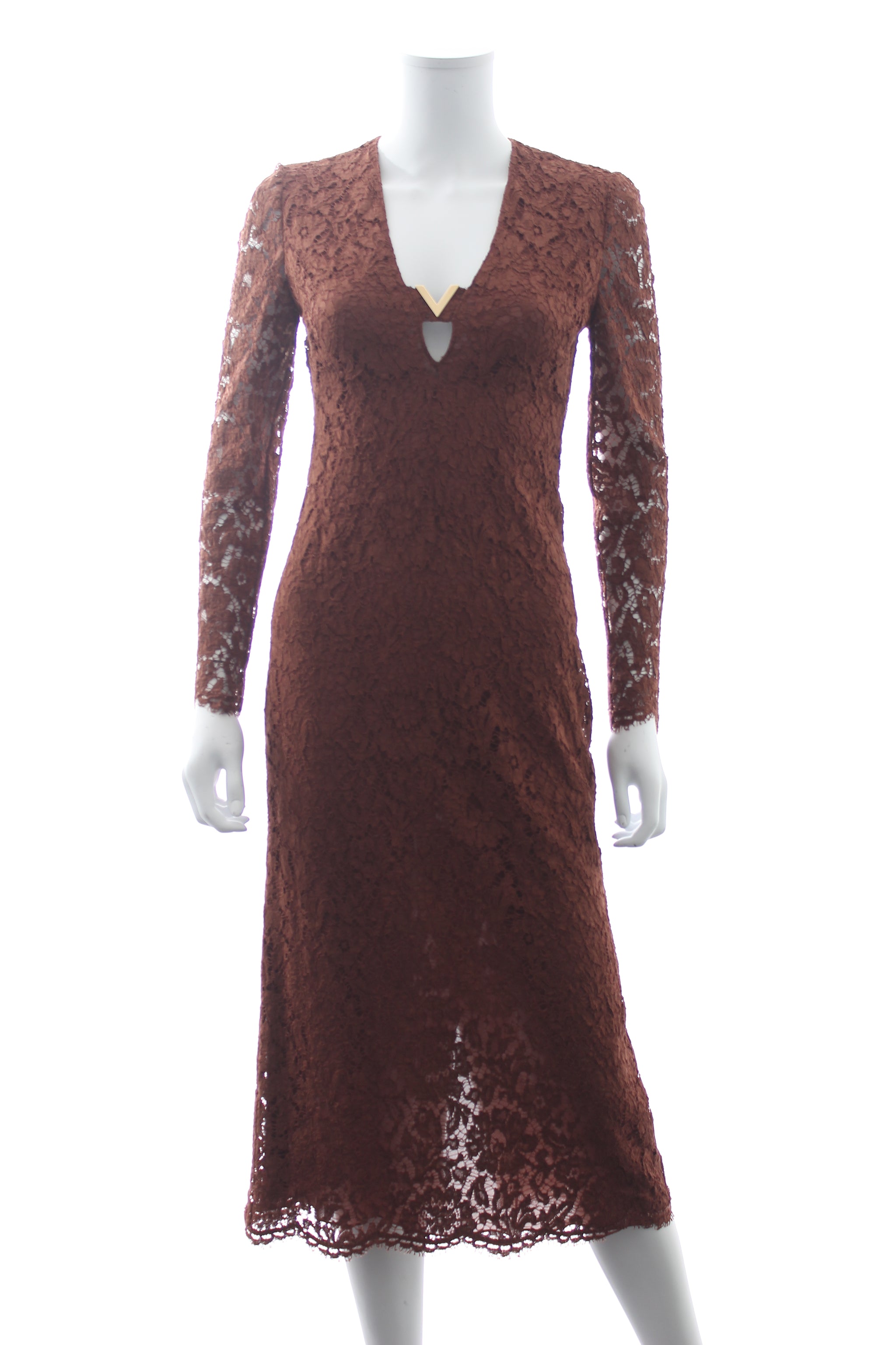 Valentino Garavani V-Logo Lace Midi Dress - Closet Upgrade Valentino Garavani V-Logo Lace Midi Dress - Closet Upgrade