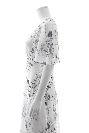 Victoria Beckham Floaty Godet Printed Chiffon Midi Dress - Current Season