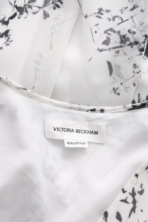 Victoria Beckham Floaty Godet Printed Chiffon Midi Dress - Current Season