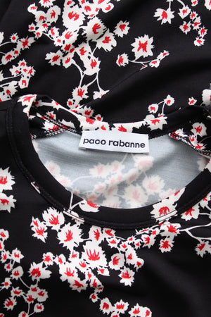 Paco Rabanne Floral Printed Draped Jersey Midi Dress