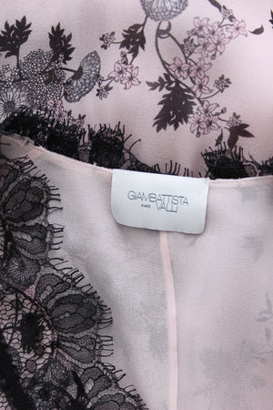 Giambattista Valli Lace-Trimmed Floral Printed Silk-Chiffon Midi Dress