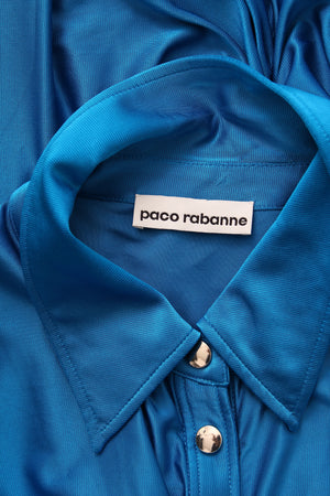 Paco Rabanne Tie-Waist Satin-Jersey Shirtdress