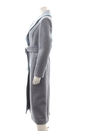 Fendi Wool-Blend Jacquard Belted Single-Breasted Coat