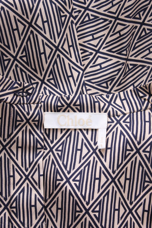 Chloe Handkerchief Geometric Printed Silk Dress