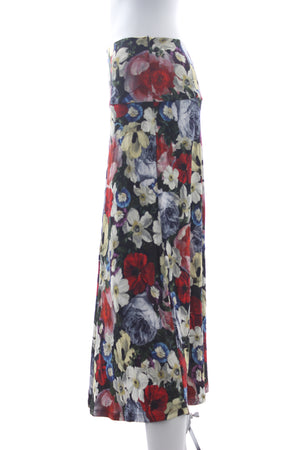 Erdem 'Elvin' Floral Printed Satin-Jersey Skirt