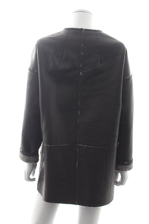 Sylvie Schimmel Leather and Bouclé-Knit Jacket