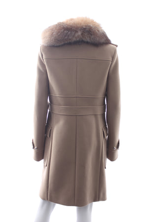 Balenciaga Fox Fur-Trimmed Wool Coat - Runway Collection