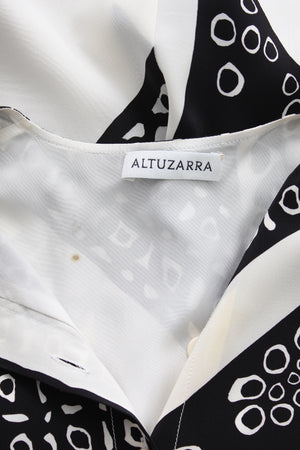 Altuzarra Buttoned Printed Silk Asymmetric Midi Dress
