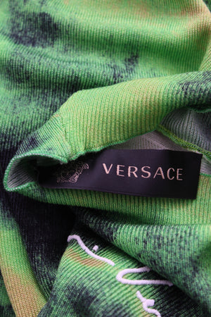 Versace Embroidered Tie-Dye Silk Knit Midi Dress
