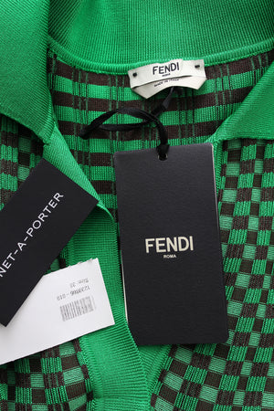 Fendi Checked Jacquard-Knit Midi Dress