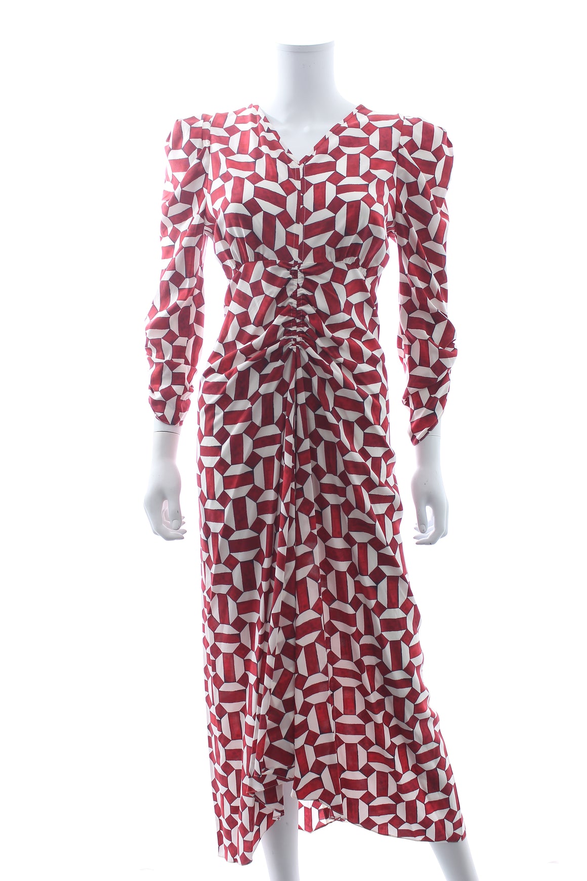 Isabel Marant 'Albi' Geometric Printed Stretch-Silk Midi Dress