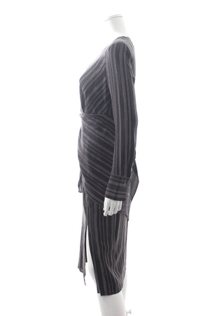 Altuzarra 'Sade' Metallic Striped Silk-Blend Draped Dress