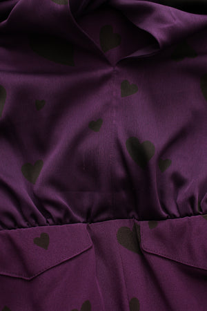 Racil 'Liza' Heart Printed Silk Midi Dress