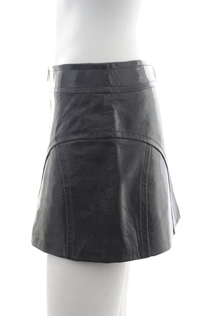 Khaite 'Keene' Crinkled Patent Leather Mini Skirt