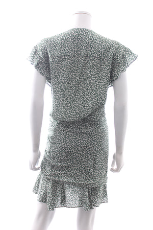 Veronica Beard Silk Floral Printed Wrap-Style Mini Dress