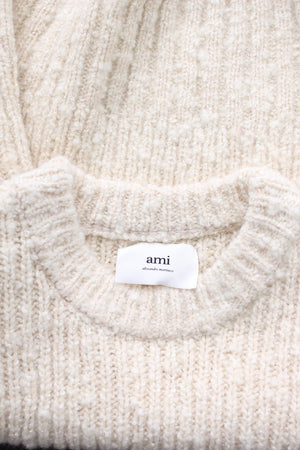 Ami Paris Textured Merino Wool Sweater