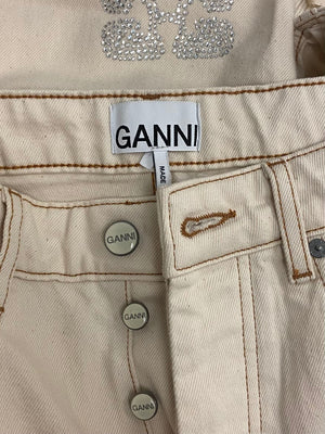 Ganni Sparkle Izey Straight-Leg Jeans