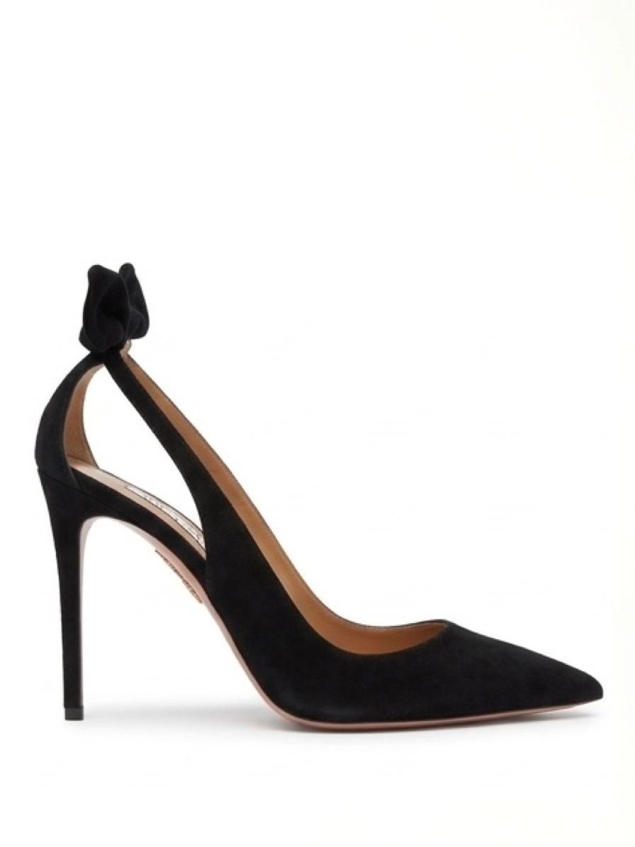 Aquazzura Bow Tie Suede Pumps