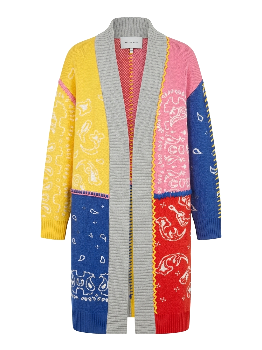 Mira Mikati Patchwork Wool-Blend Cardigan