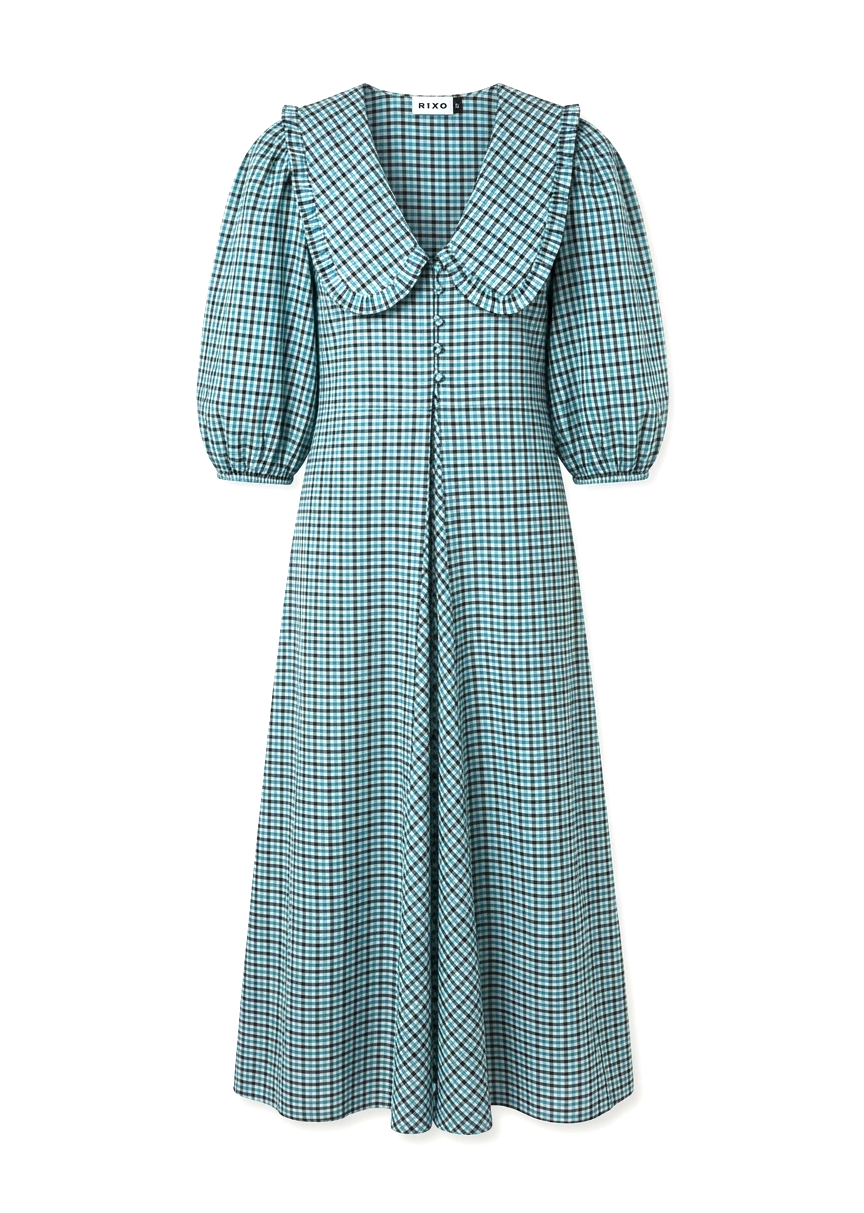 Rixo Liudmyle Checked Seersucker Dress