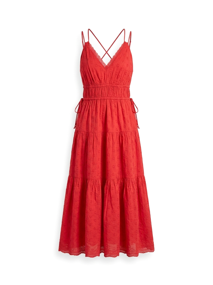 Ulla Johnson Freya Polka-Dot Cotton Dobby Midi Dress
