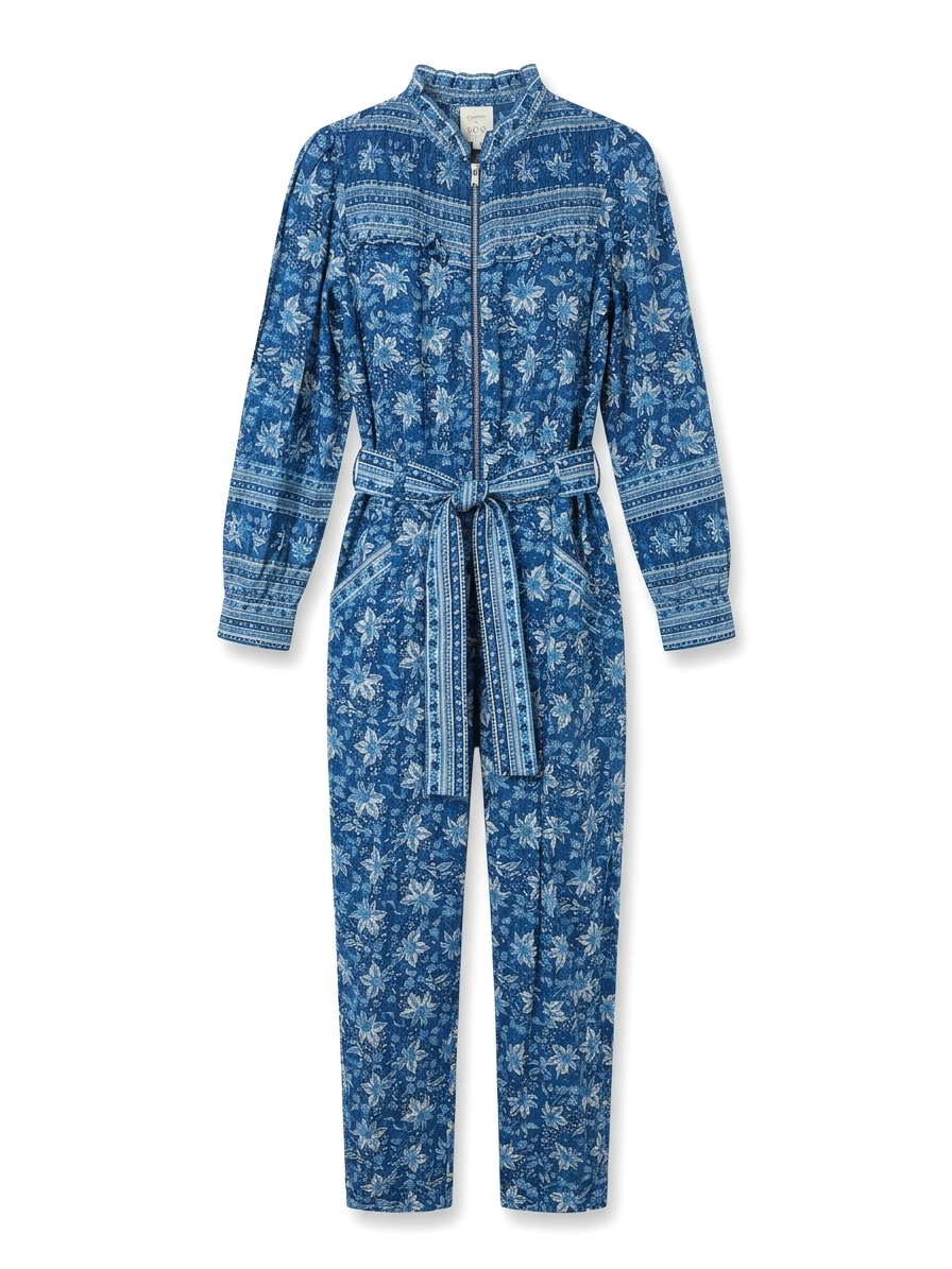 Sezane x Sea New York Edwige Floral Printed Cotton Jumpsuit
