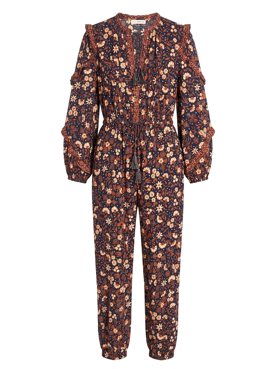 Ulla Johnson Delphine Floral Printed Cotton Jumpsuit