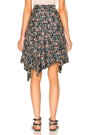 Isabel Marant Rachel Floral Printed Asymmetric Silk Skirt