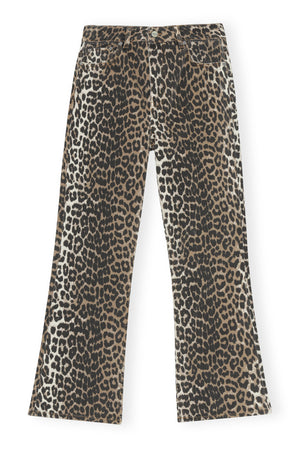 GANNI Betzy Leopard Printed Cropped Jeans - Current Season