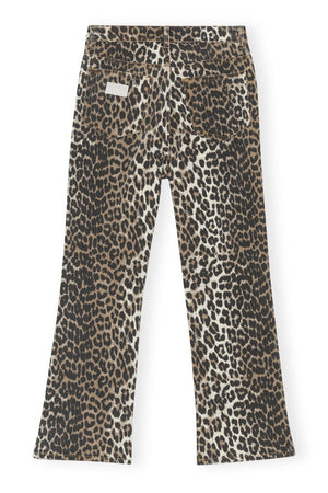 GANNI Betzy Leopard Printed Cropped Jeans - Current Season