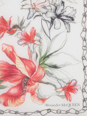 Alexander McQueen Endangered Flower Cotton and Silk-Blend Scarf