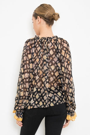 Ulla Johnson Sandrine Printed Silk-Blend Blouse